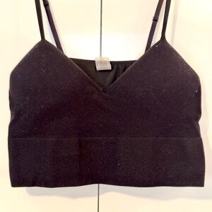 Love Charm Size M/L Black Cropped Tank Top